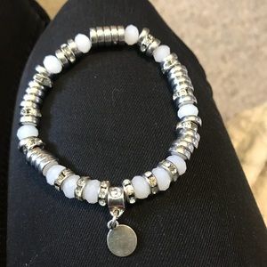 Silver and white bracelet